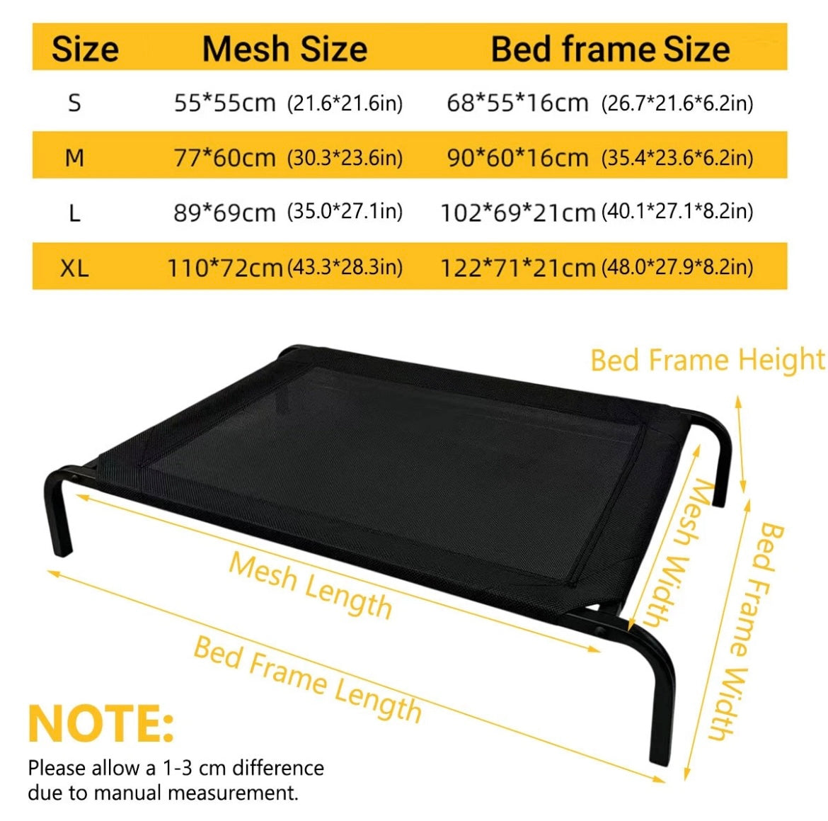 Heavy Duty Raised Dog Bed