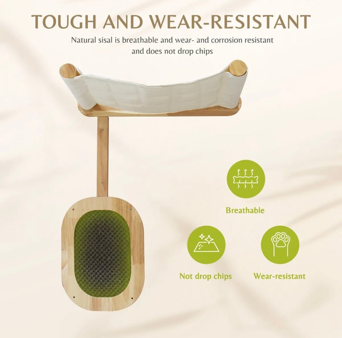 Cat Bed Kitten Scratching Post Perch Wall Mounted
