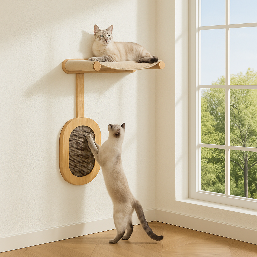 Cat Bed Kitten Scratching Post Perch Wall Mounted